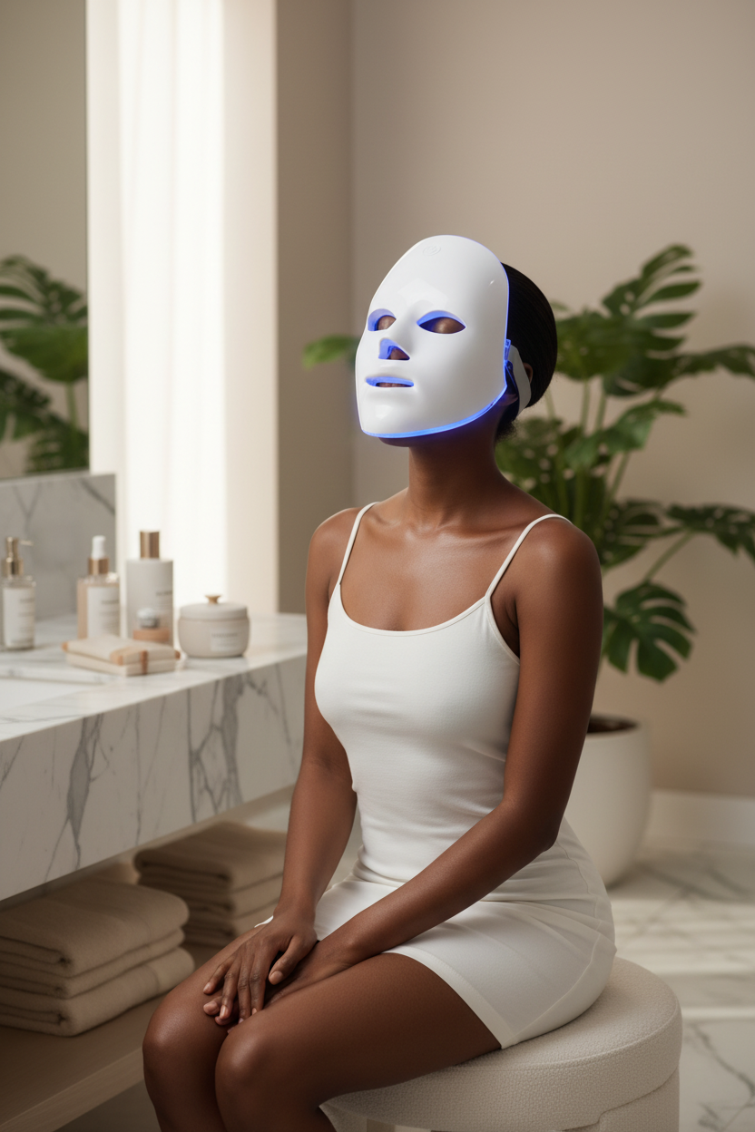 Confident Glow LED Face Mask Lifestyle Photo